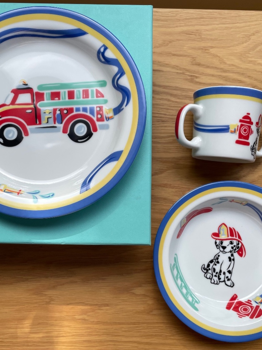Tiffany & co. Fire Station Children's 3-Piece China Dinnerware Set
